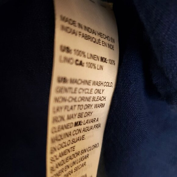 Chico's Blue 100% Linen Pullover Tunic Top with Pockets Size 20 EUC - Picture 10 of 10